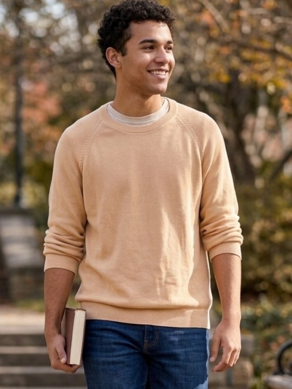 Paradise Collection Buttery Yellow Cotton Crew Pullover Mens Size XLarge Preppy